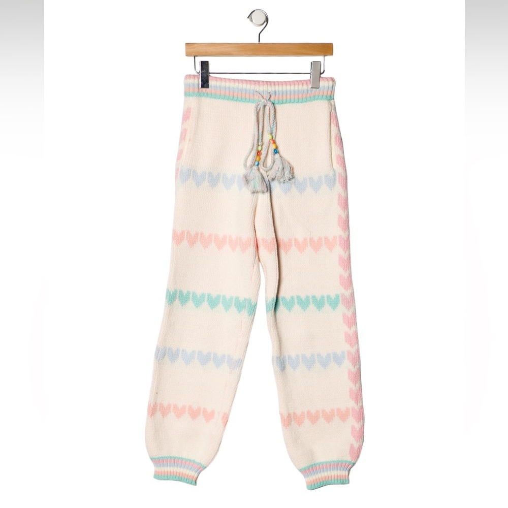 LoveShackFancy Chabela Knit Crochet Jogger Pants